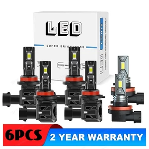For 2007-2018 Nissan Altima 6500k LED Headlight High Low + Fog light bulbs Kit - Picture 1 of 17