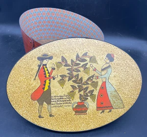 Wilton & Lee Ltd Coctelera Ovalada Madera Despensa Caja Pensilvania Holandesa Alemana Pareja - Imagen 1 de 8