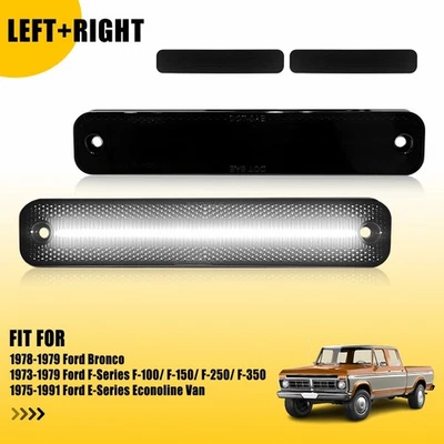 For 1973-1979 Ford F100 F150 F250 F350 LED Bumper Side Marker Signal Lights 2pcs - Image 1 of 4
