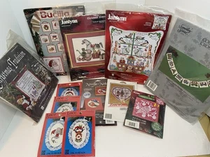 Lot Of 12 Christmas Cross Stitch Kits Janlynn Bucilla Candamar, Ornaments & More - Picture 1 of 10