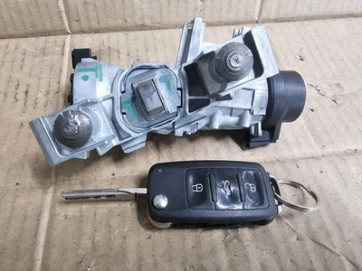 VW TOURAN MK2 MK3 VW GOLF MK6 IGNITION BARREL SWITCH AND ONE FOB KEY 1K0905851B - Image 1 of 4