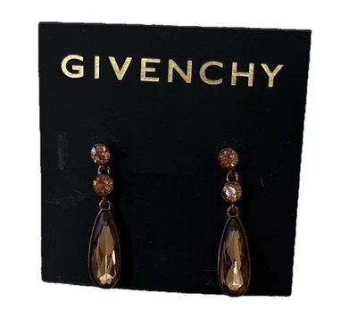 "Pendientes de lágrima Givenchy oro rosa/marrón estampados en la parte posterior 1,25""" Foto 1 de 4