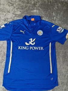 Leicester City Puma Home kit 14/15 UK Size L / Moore 18 On Back King Power Used - Picture 1 of 24