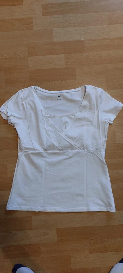  H&M Mama Stillshirt  in Größe L in Weiß  - Bild 1 von 1