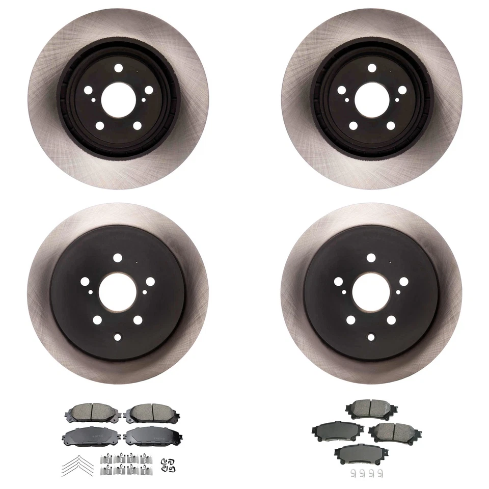 Advics Front Rear Rotor Akebono ProACT Ceramic Disc Brake Pad Kit for Highlander - Изображение 1 из 1