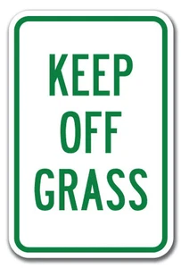 Letrero Keep Off Grass de aluminio de calibre pesado de 12" x 18" - Imagen 1 de 4
