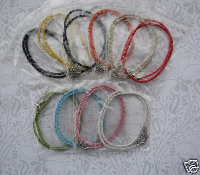 1 Braided Leather Necklace Cord for Charms & Pendants Your Choice of Color - Image 1 of 2