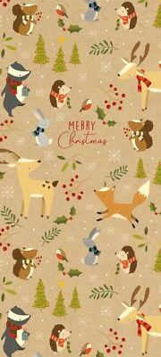 CHRISTMAS IN THE WOOD Glick Tissue Wrapping Paper 4 sheets 50 x7 5cm - Image 1 of 2