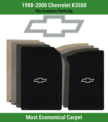 Alfombrillas delanteras Lloyd Velourtex para Chevy K3500 88-00 con contorno plateado Chevy pajarita Foto 1 de 4