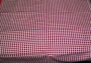 White with ¼" RED Sq. 100% Cotton Fabric Quilting-Dolls-Crafts 1yd long X 35"w - Picture 1 of 3