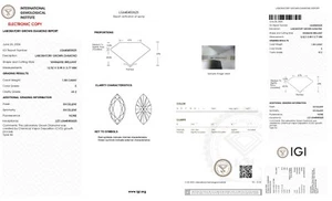 1.58 Ct MARQUISE Cut IGI Certified Lab Grown CVD Diamond E Color VS2 Clarity - Picture 1 of 10
