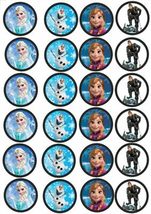 24 Muffin & Cupcake Aufleger Oblate - Fondant Frozen Die Eiskönigin C1 - Bild 1 von 1