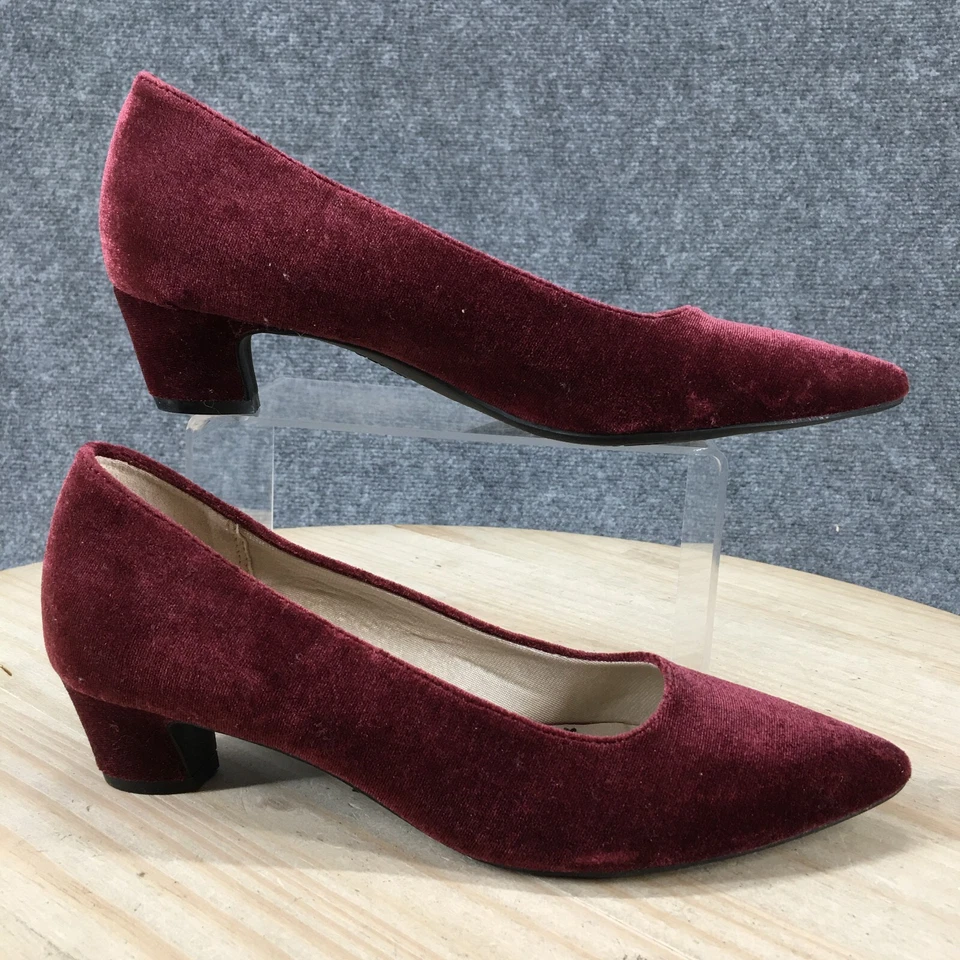 Zapatos de tacón Life Stride para mujer 8 M Minx clásicos en punta cómodos rojos sin cordones Foto 1 de 4