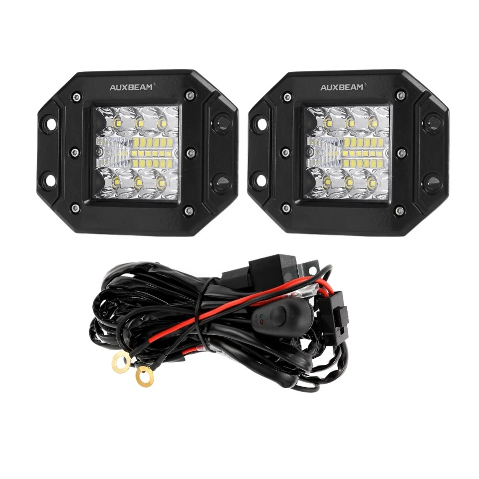 Flush Mount LED Pods 2x 5'' 84W Driving Work Light Bar for Truck UTV ATV SUV Car - Image 1 of 4