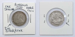 ‘THE HOARD’ AUSTRALIAN 1926 SILVER SHILLING RIM DIE BREAK CRACK ERROR COIN - Picture 1 of 24