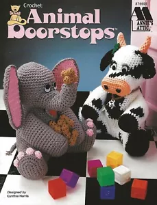 Animal doorstops Crochet Cow Elephant Peanuts Mouse Bear Honey Pot Bunny Book - Picture 1 of 2