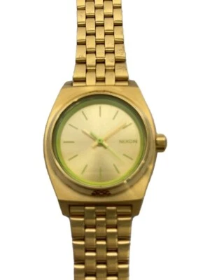 Reloj de cuarzo para mujer NIXON SMALL TIME TELLER esfera dorada analógico redondo de Japón Foto 1 de 4