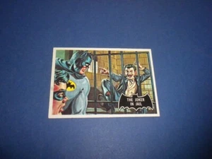 BATMAN black bat/orange back card #13 Topps 1966 U.S.A. THE JOKER IN JAIL - Picture 1 of 5