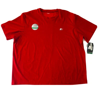STARTER Dri-Star Men SZ 3XL NEW Red Short Sleeve All Weather Sport T-Shirt Top - Image 1 of 2