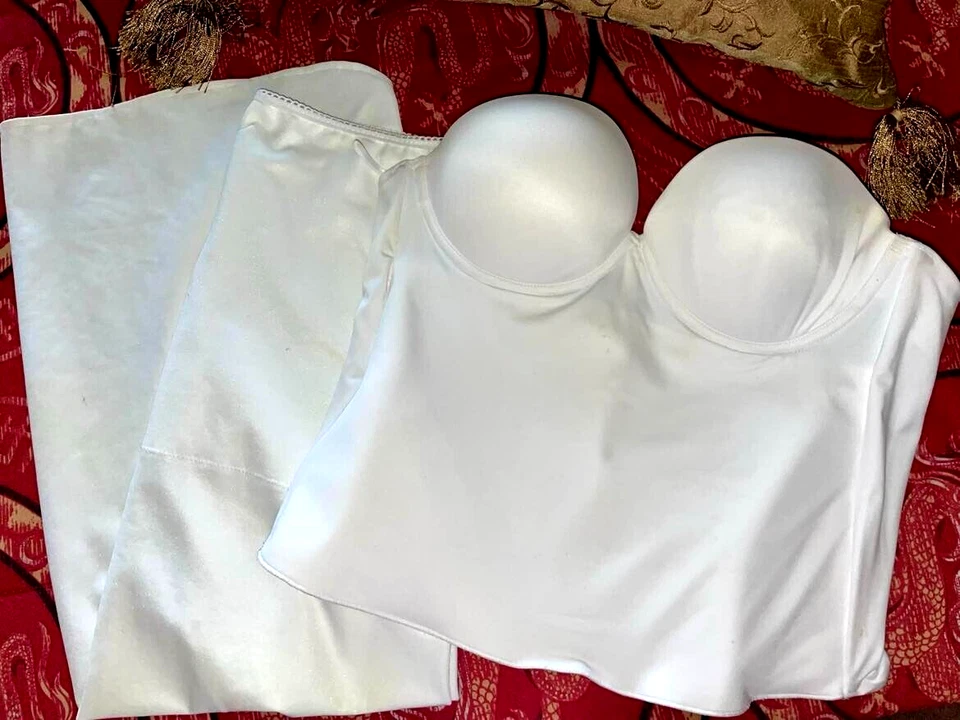 SUJETADOR ACOLCHADO FELINA LONGLINE BUSTIER 36C & DAVID'S BRIDAL SLIP LARGO TALLA PEQUEÑA Foto 1 de 4