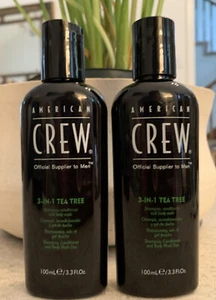2x 3-In-1 Tea Tree Shampoo And Conditioner And Body Wash By American Crew - Picture 1 of 2