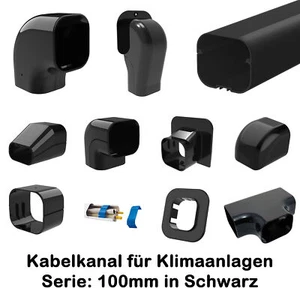 Klimaanlagen Kabelkanal schwarz Serie T100 100mm auch für Wärmepumpe Kupferrohr - Bild 1 von 27