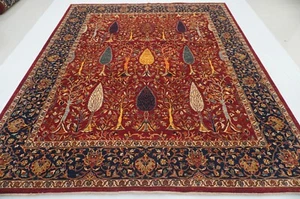 8x10 Red Tree of Life Afghan Hand Knotted Wool Oriental Traditional Rug - Picture 1 of 21