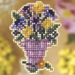 Cut Flowers Beaded Cross Stitch Kit Mill Hill 2008 Spring Bouquet - Picture 1 of 3