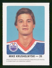 MIKE KRUSHELNYSKI 1984-85 OILERS RED ROOSTER 84-85 NO 26 NRMINT+         7454