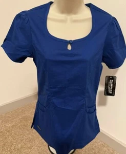 RAMPAGE WOMENS SCRUB TOP XSMALL BLUE NEW WITH TAGS - Picture 1 of 1