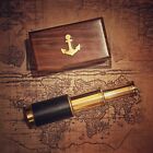 Telescope with Wooden Box Antique Pocket Small Spyglass