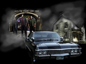 SUPERNATURAL! DEAN & SAM! '67 CHEVY IMPALA BABY! NICE COLOR PHOTO! 8 X 10! F6 - Picture 1 of 4