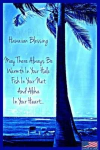 *HAWAII SEGEN* METALLSCHILD 8"X12" WILLKOMMEN GEBET HULA TIKI BAR LUAU STRAND - Bild 1 von 1
