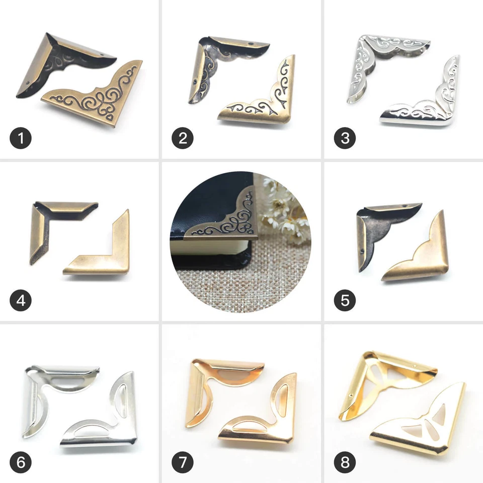 Protectores de esquina de libro 30 piezas álbumes de recortes menú accesorios decorativos Foto 1 de 1