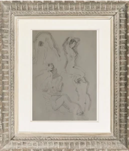 OEUVRE ORIGINALE *** NU FEMININ EXPRESSIONNISTE -COBRA DLG KIRCHNER 1950 (264) - Picture 1 of 2