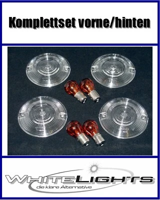 White Indicator Glasses Harley Davidson Flat Style FLHR FLHTC FLSTC FLHRC - Image 1 of 2