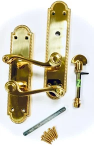 Polished Brass GEORGIAN LEVER BATHROOM FURNITURE TURN & INDICATOR FG27WC - Picture 1 of 12