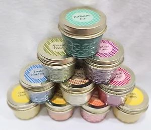 10 frascos Mason 3 oz hechos a mano por Hanna EE. UU. velas de soja aromas especias naranja - Imagen 1 de 10