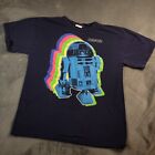 STAR WARS Youth XL R2D2 Shirt Throwback Old Navy Neon Logo Distressed Robot
