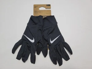 Nike Dri-FIT Fleece Men's SZ L/XL Running Gloves Black Reflective Swoosh Logo - Picture 1 of 11