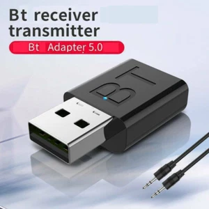 2 in1 USB Wireless 5.0 Transmitter Receiver AUX Audio Adapter for TV/PC/Car CS - Picture 1 of 9
