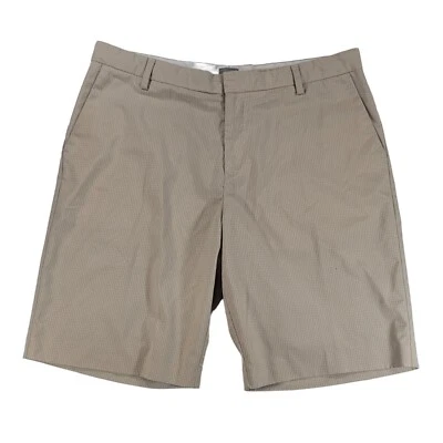 Pantalones Cortos Adidas Adipure Para Hombre 38 Tostados Cuadros Informales Golf Frente Plano Elastizados Foto 1 de 4