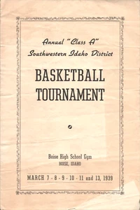 1939 SW IDAHO "CLASS A" BASKETBALL TOURNAMENT vintage sports program BOISE, ID - Picture 1 of 3
