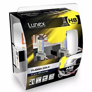 Lunex H8 708 Plasma Gold 2800K Yellow Bulbs 12V 35W Car Headlight Bulbs Twin - Foto 1 di 3