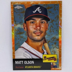 2022 Topps Chrome Platinum Matt Olson #387 Orange Toile Refractor /25 - Braves - Picture 1 of 3