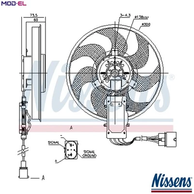 FAN ENGINE COOLING 85730 FOR VW AUDI PORSCHE BLK/BPD/BAC/BPE 2.5L 5cyl TOUAREG - Image 1 of 4