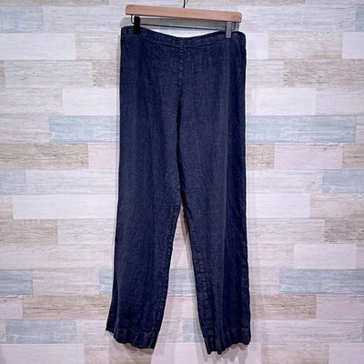 Pantalones BRYN WALKER 100 % lino negros Lagenlook vintage EE. UU. para mujer grandes Foto 1 de 4
