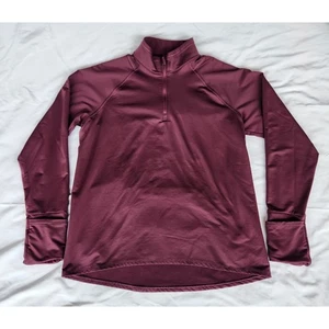 Athleta Whistler Long Sleeve Half Zip Pullover Burgundy Active Top Large - Picture 1 of 8