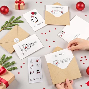 Tarjetas de Navidad con Sobres, Pack de 24 Tarjetas de Feliz Navidad con Pegatinas,... - Imagen 1 de 7
