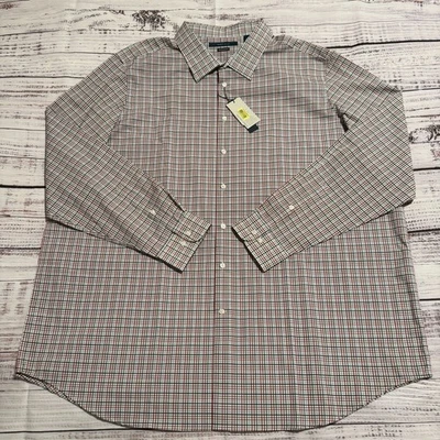 Perry Ellis Non-Iron Stretch Dress Shirt Long Sleeve Plaid Men's Size 3XL Tall - Image 1 of 4
